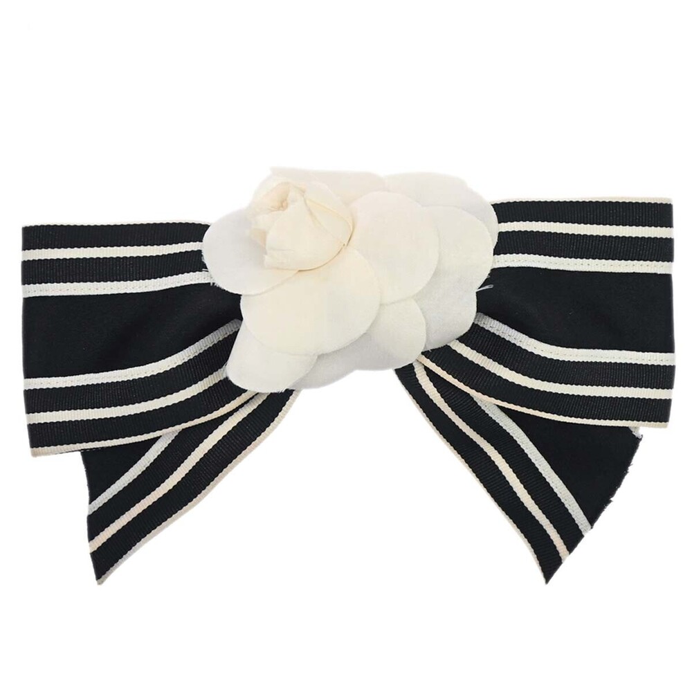 Chanel Camellia Hair Barrette Satin